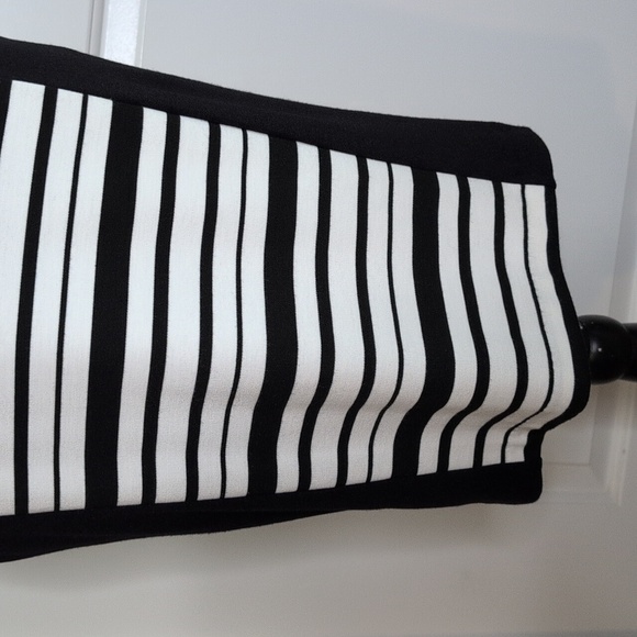 Weston Wear Anthropologie Black White Spliced Striped Lace Bodycon Midi Dress XS - Picture 5 of 12